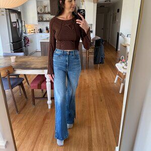 Mother Jeans Wide Leg Side Slit Size 26